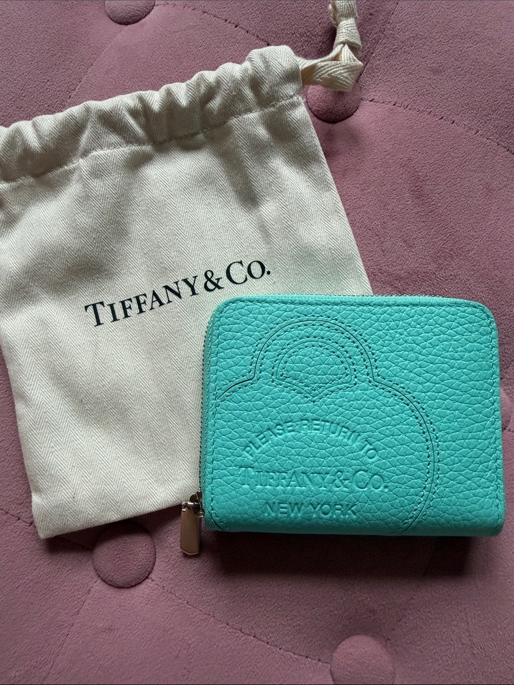 Tiffany & Co. small zip wallet in Tiffany Blue